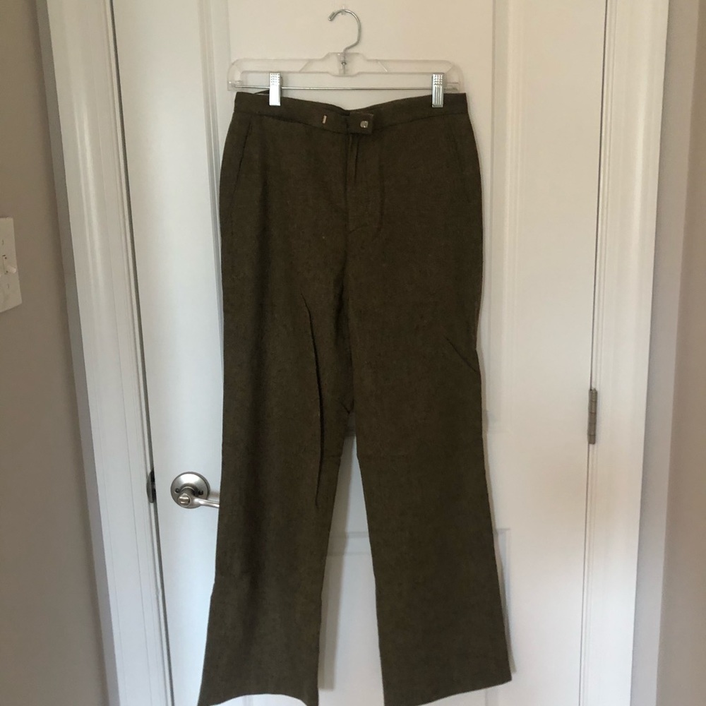 100% wool lined olive green pants